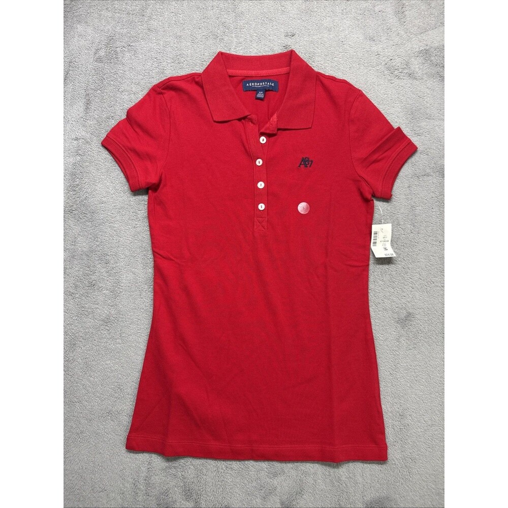 Aeropostale Women’s Polo Red Short Sleeve Shirt Size Small New With Tag